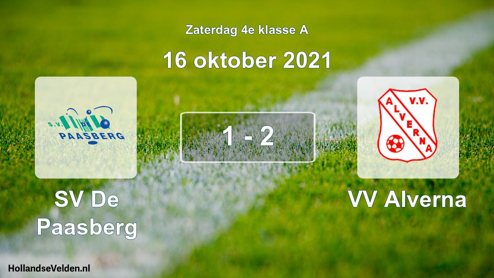 Gespeelde wedstrijd: SV De Paasberg - VV Alverna 1 - 2 (16 oktober 2021)