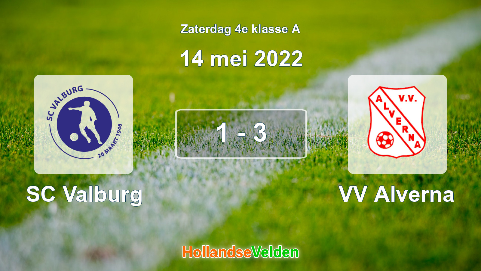 Gespeelde wedstrijd: SC Valburg - VV Alverna 1 - 3 (14 mei 2022)