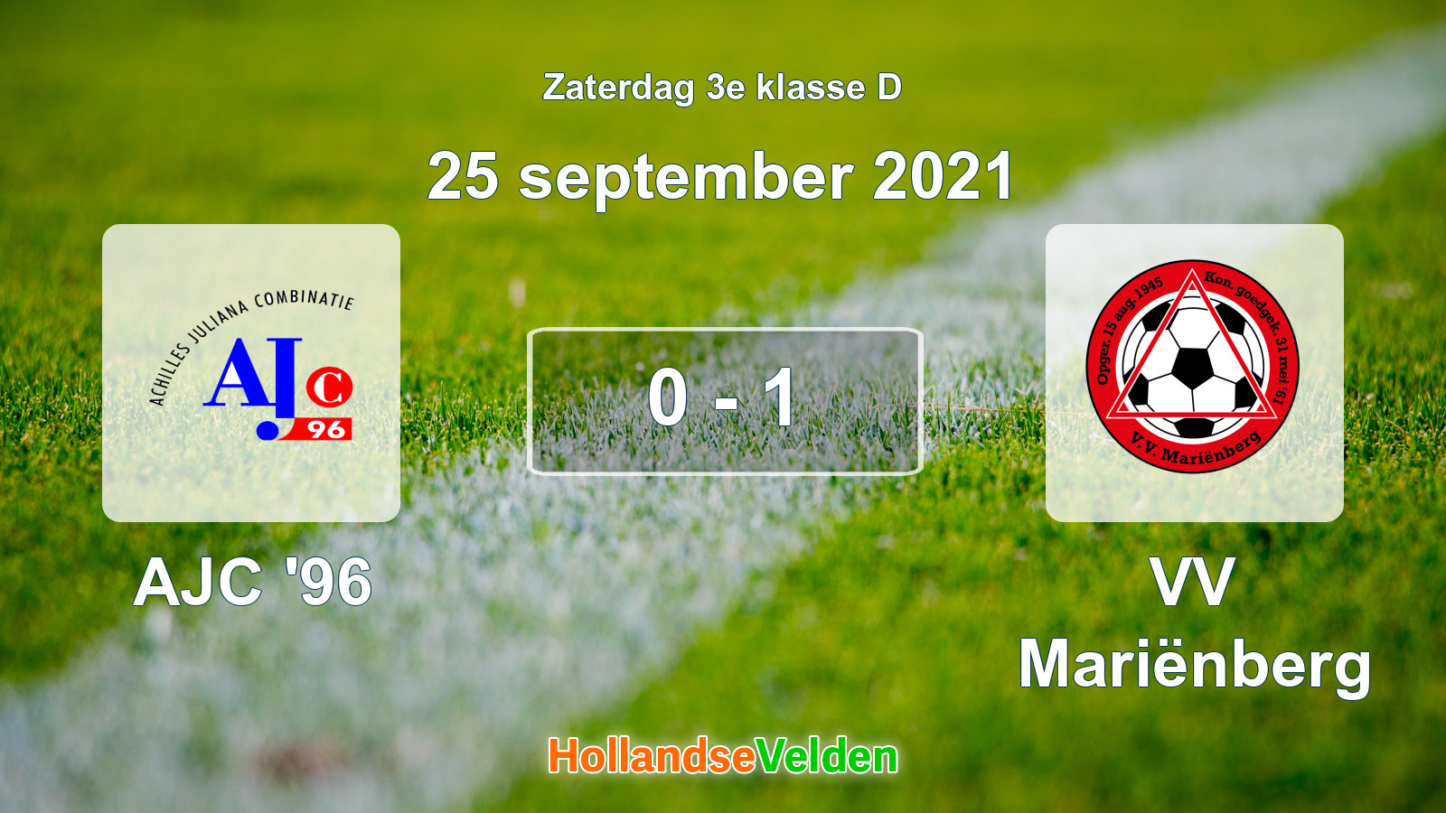 Gespeelde wedstrijd: AJC '96 - VV Mariënberg 0 - 1 (25 september 2021)
