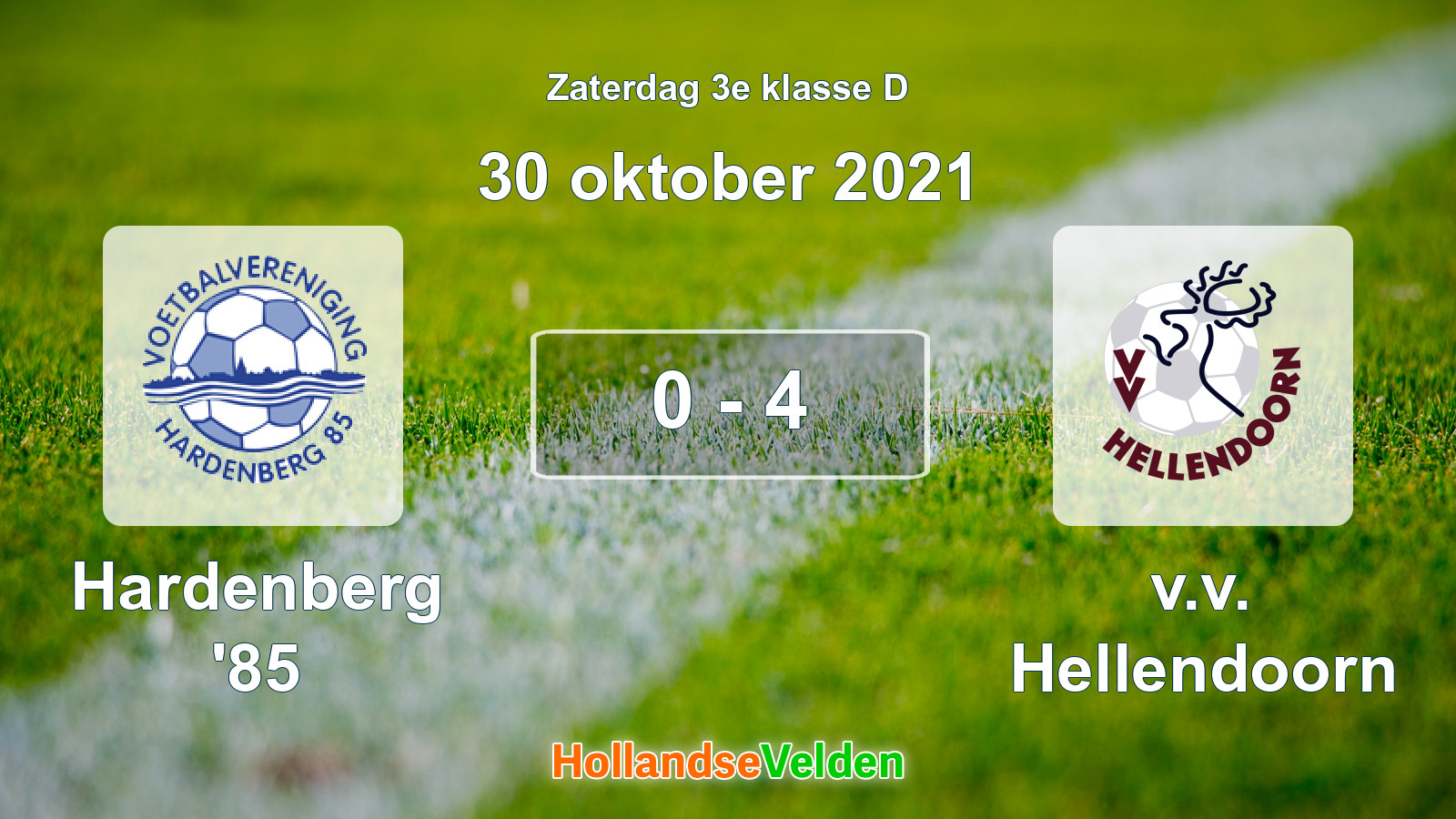Gespeelde wedstrijd: Hardenberg '85 - v.v. Hellendoorn 0 - 4 (30 oktober 2021)