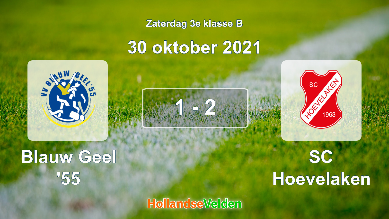 Gespeelde wedstrijd: Blauw Geel '55 - SC Hoevelaken 1 - 2 (30 oktober 2021)
