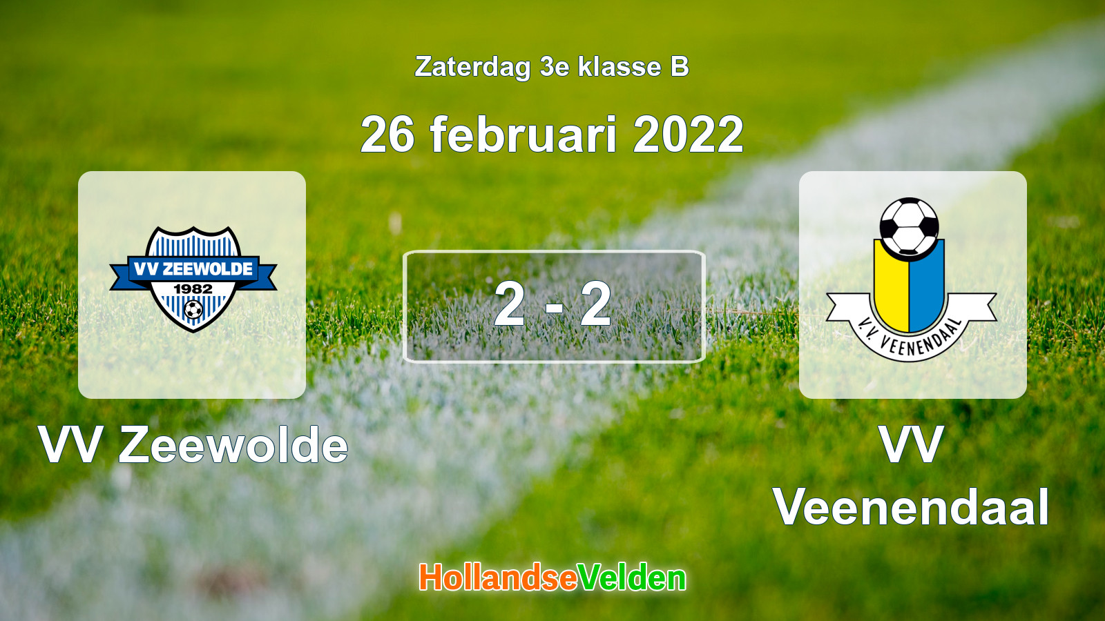 Gespeelde wedstrijd: VV Zeewolde - VV Veenendaal 2 - 2 (26 februari 2022)