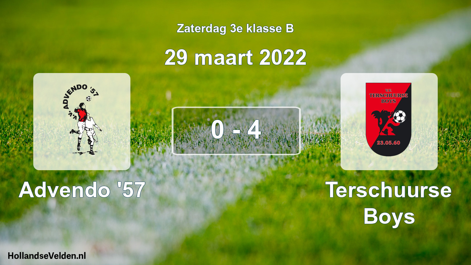 Gespeelde wedstrijd: Advendo '57 - Terschuurse Boys 0 - 4 (29 maart 2022)