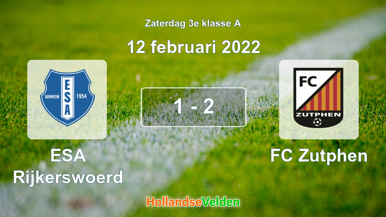 Gespeelde wedstrijd: ESA Rijkerswoerd - FC Zutphen 1 - 2 (12 februari 2022)