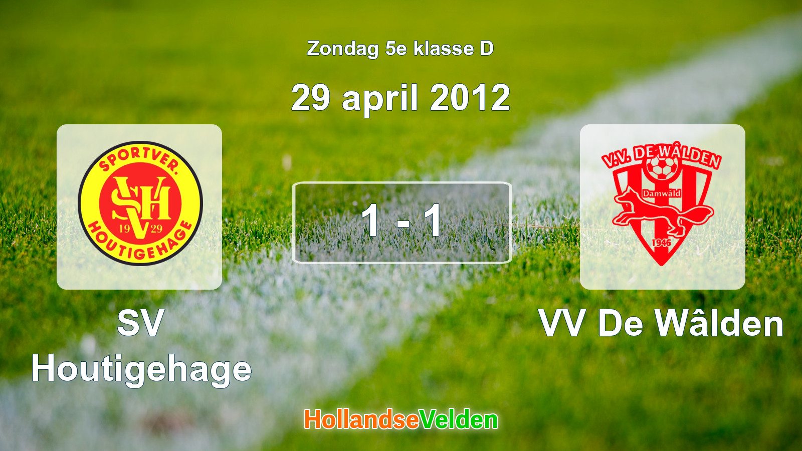 Gespeelde wedstrijd: SV Houtigehage - VV De Wâlden 1 - 1 (29 april 2012)