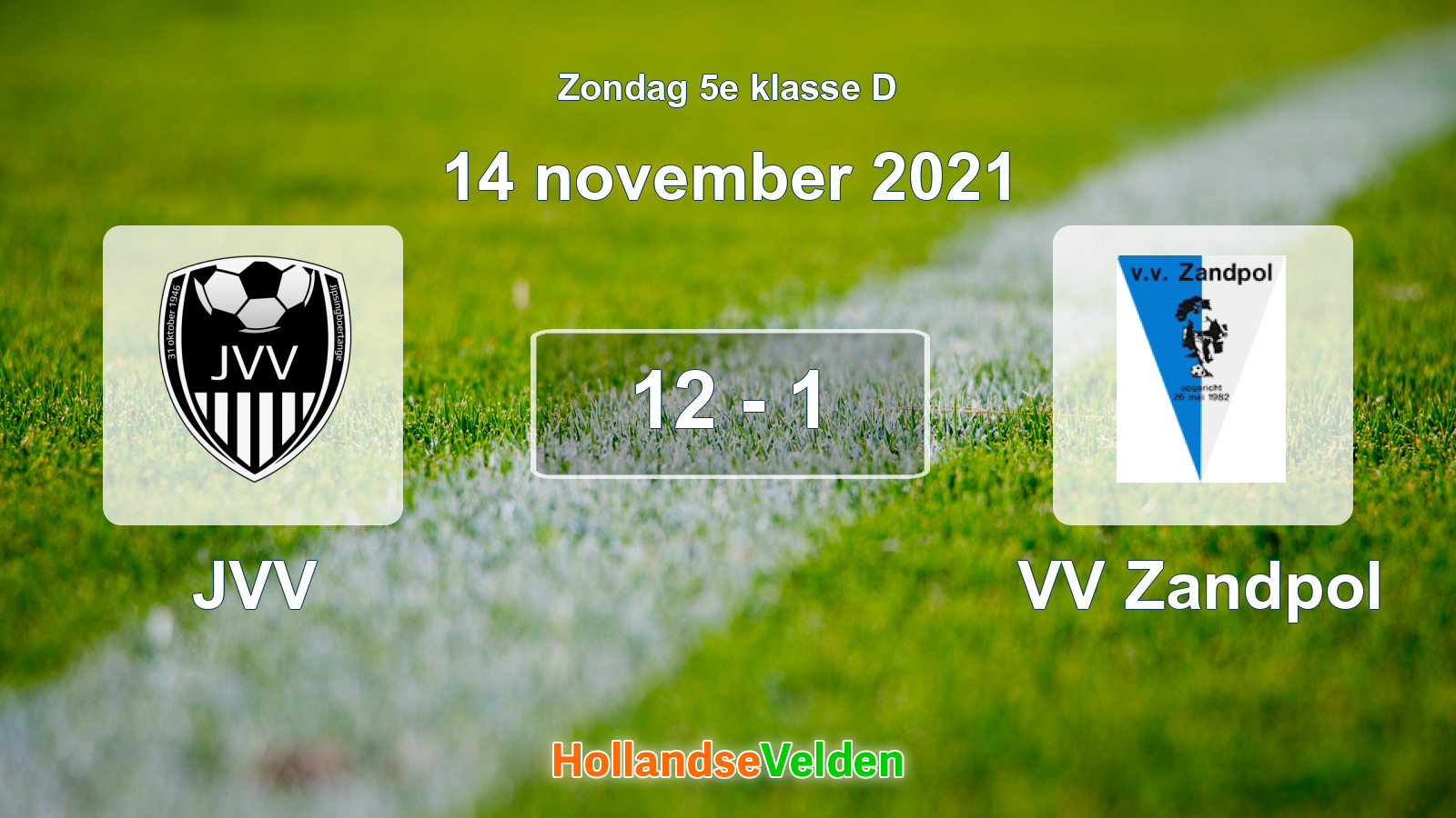 Gespeelde wedstrijd: JVV - VV Zandpol 12 - 1 (14 november 2021)