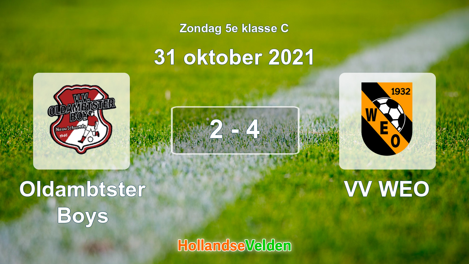 Gespeelde wedstrijd: Oldambtster Boys - VV WEO 2 - 4 (31 oktober 2021)