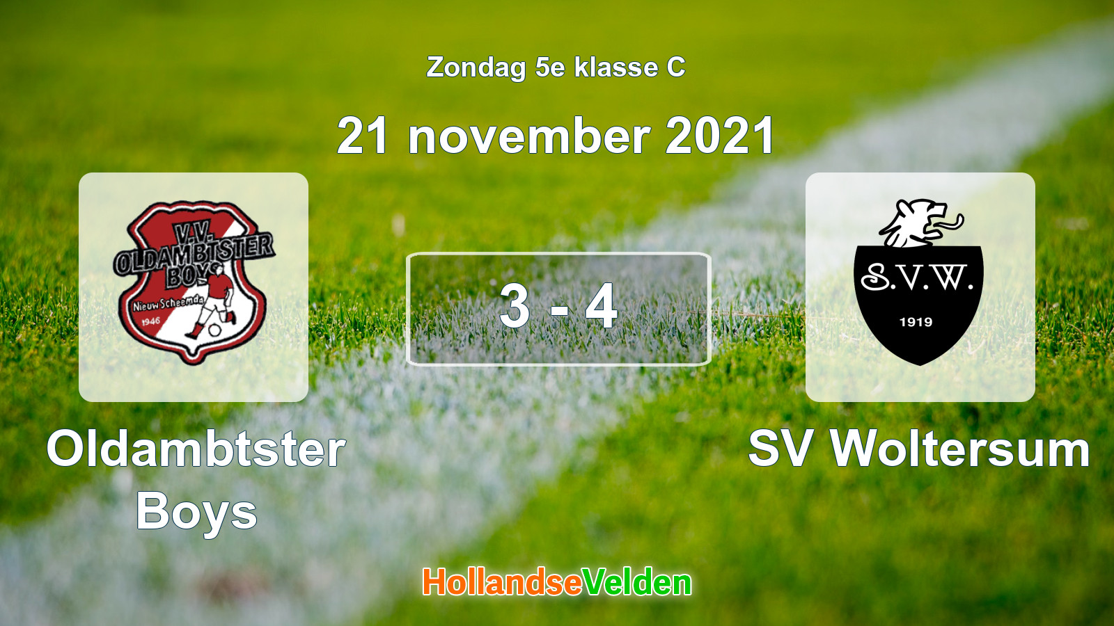 Gespeelde wedstrijd: Oldambtster Boys - SV Woltersum 3 - 4 (21 november 2021)
