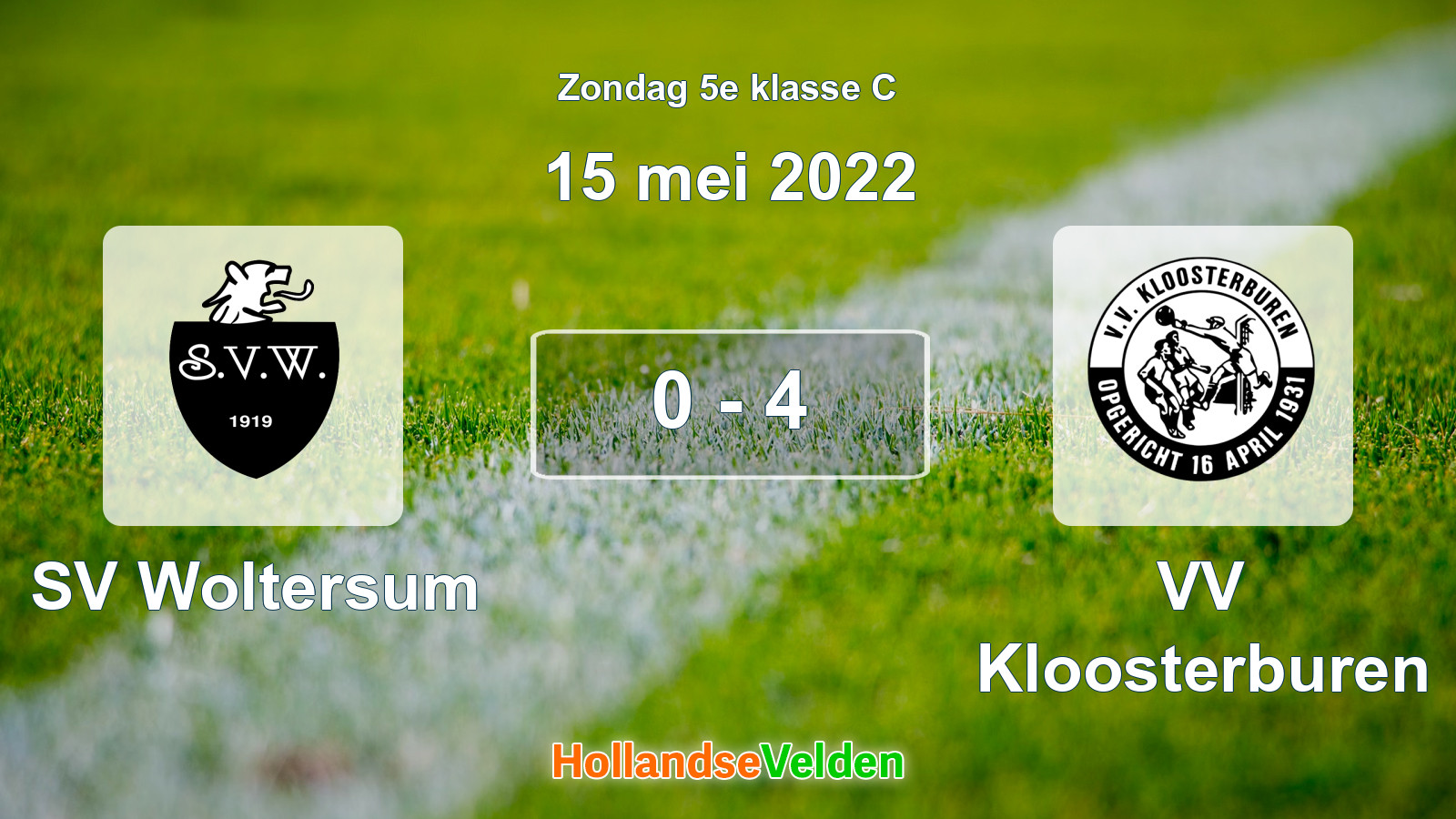 Gespeelde wedstrijd: SV Woltersum - VV Kloosterburen 0 - 4 (15 mei 2022)