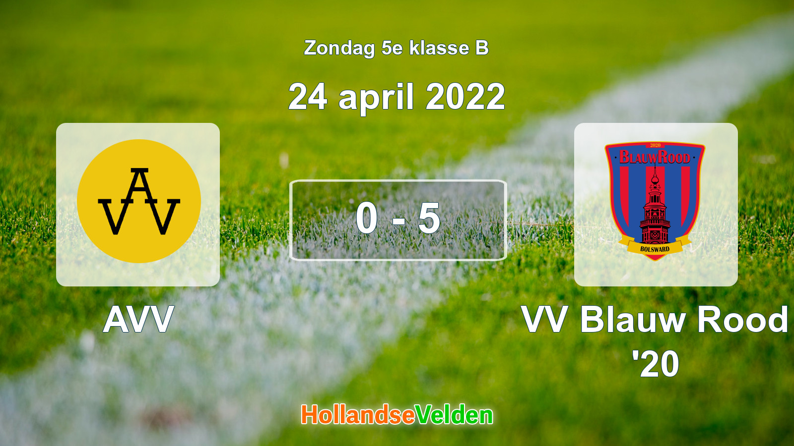 Gespeelde wedstrijd: AVV - VV Blauw Rood '20 0 - 5 (24 april 2022)