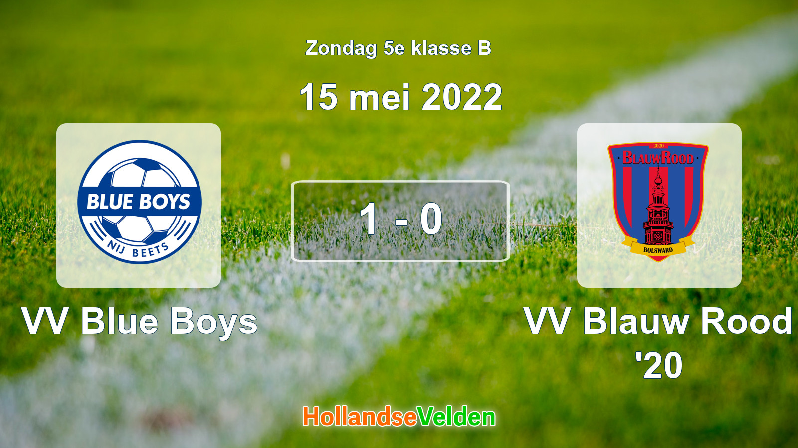 Gespeelde wedstrijd: VV Blue Boys - VV Blauw Rood '20 1 - 0 (15 mei 2022)