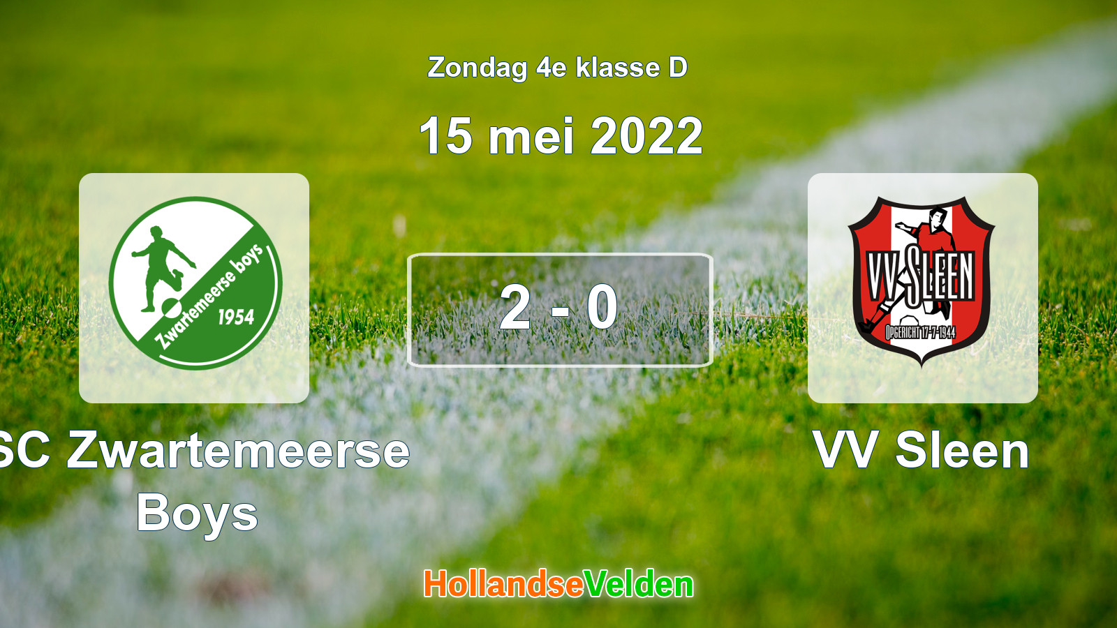Gespeelde wedstrijd: SC Zwartemeerse Boys - VV Sleen 2 - 0 (15 mei 2022)