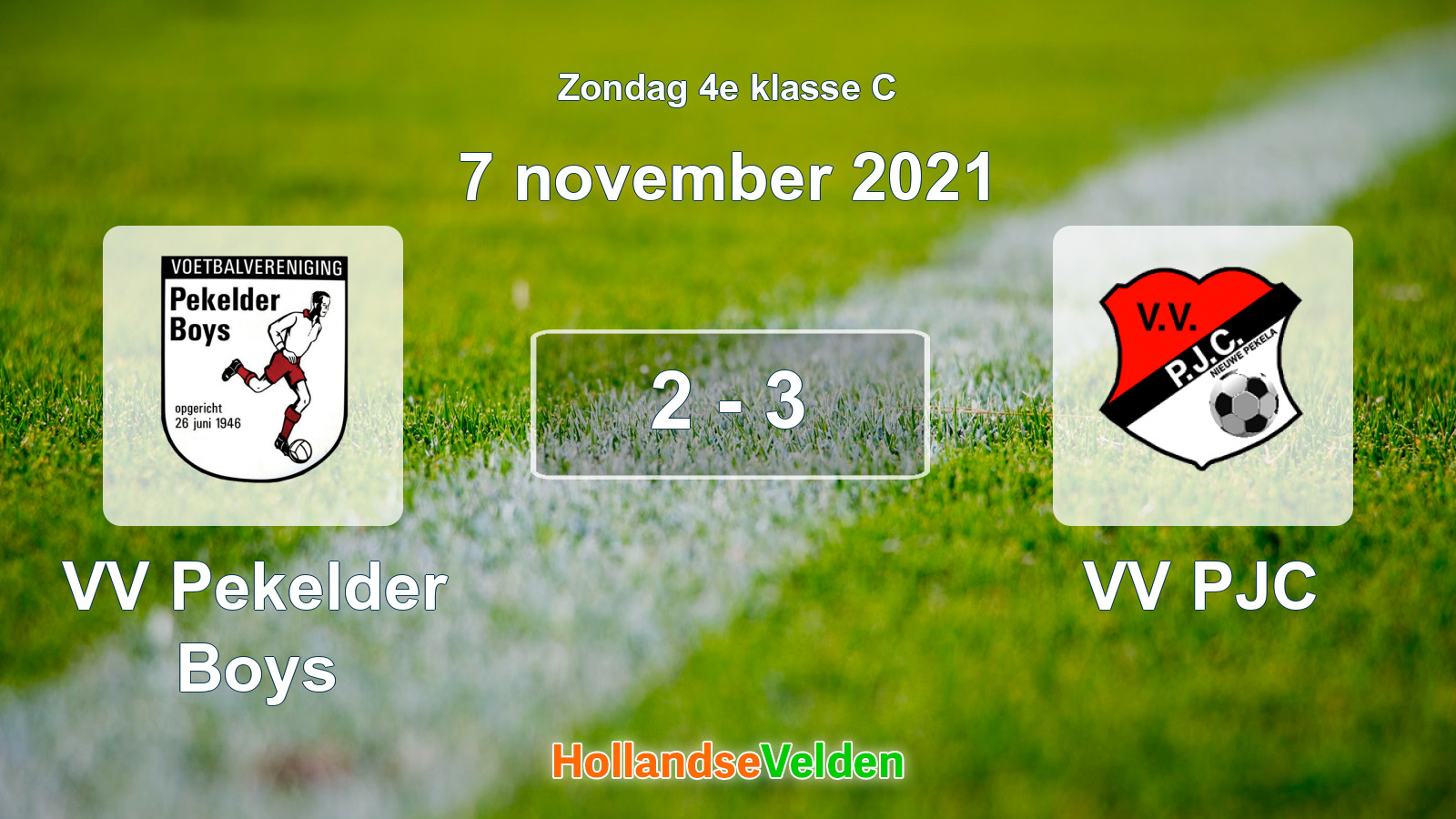 Gespeelde wedstrijd: VV Pekelder Boys - VV PJC 2 - 3 (7 november 2021)