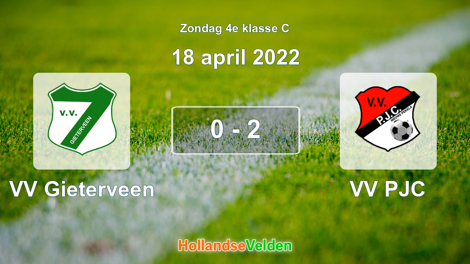 Gespeelde wedstrijd: VV Gieterveen - VV PJC 0 - 2 (18 april 2022)