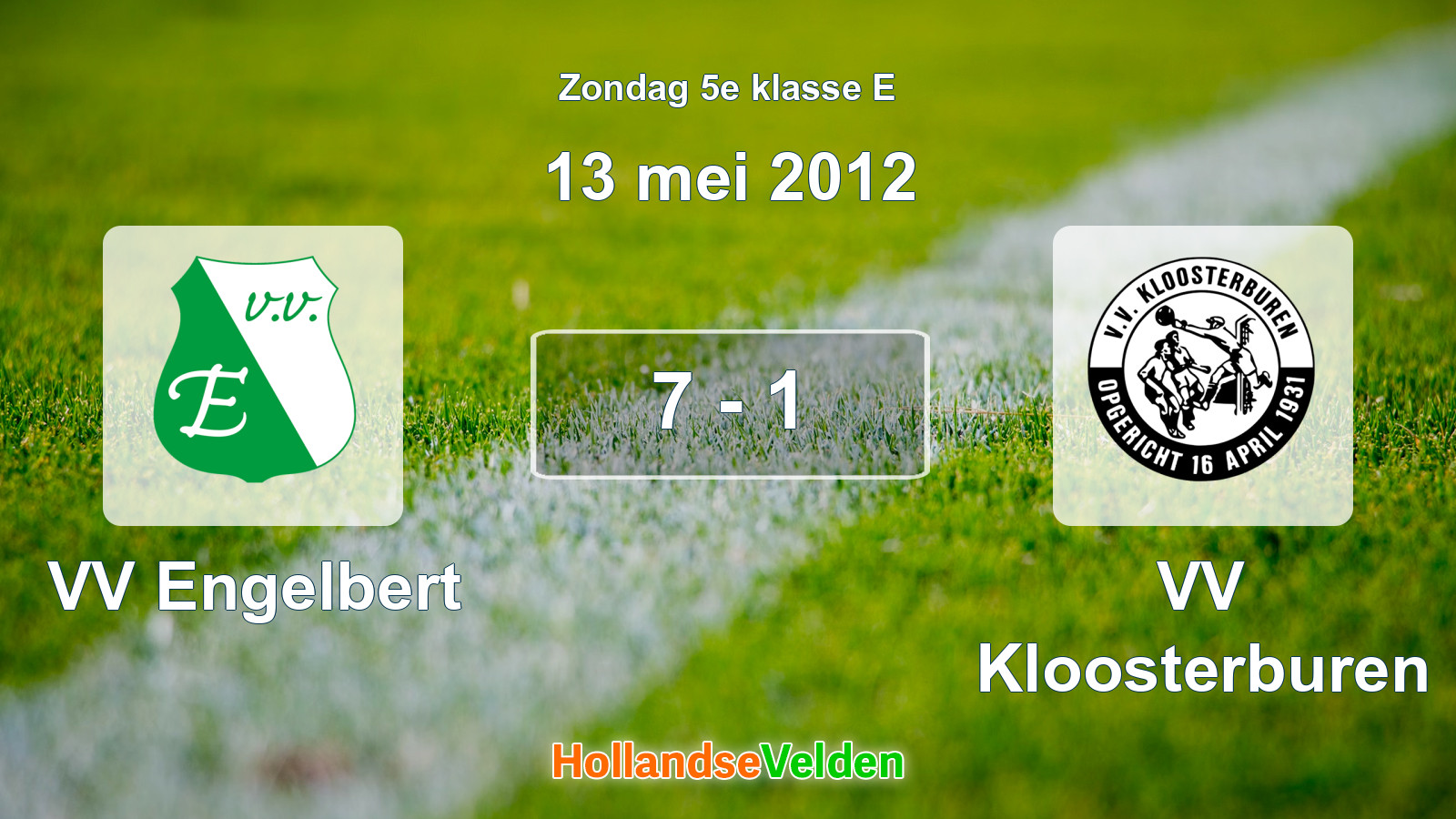 Gespeelde wedstrijd: VV Engelbert - VV Kloosterburen 7 - 1 (13 mei 2012)