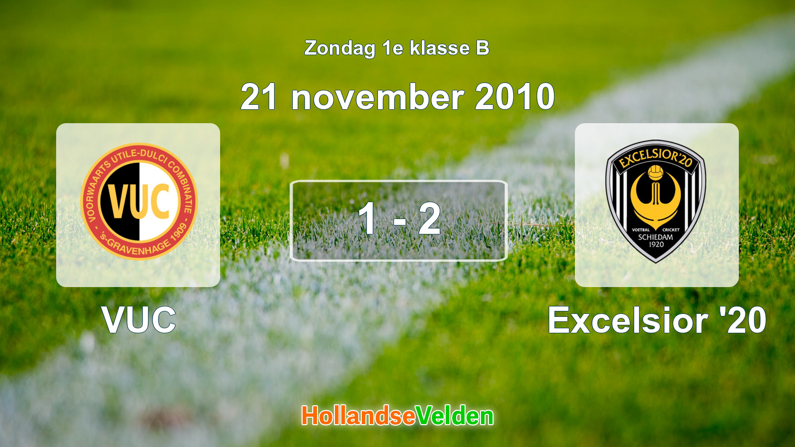 Gespeelde wedstrijd: VUC - Excelsior '20 1 - 2 (21 november 2010)