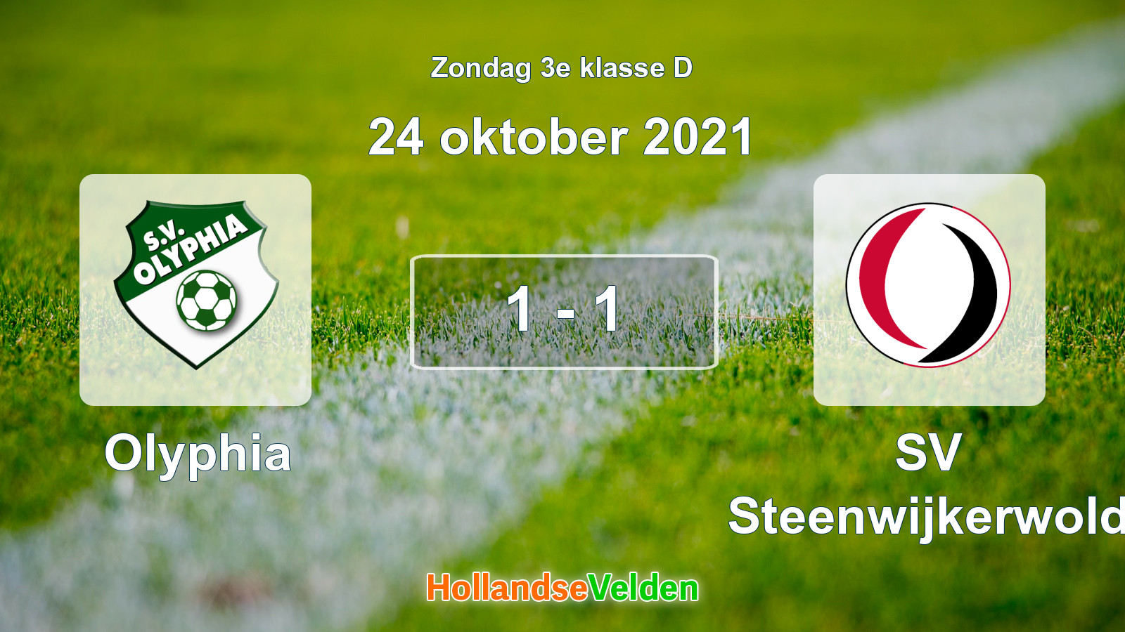 Gespeelde wedstrijd: Olyphia - SV Steenwijkerwold 1 - 1 (24 oktober 2021)
