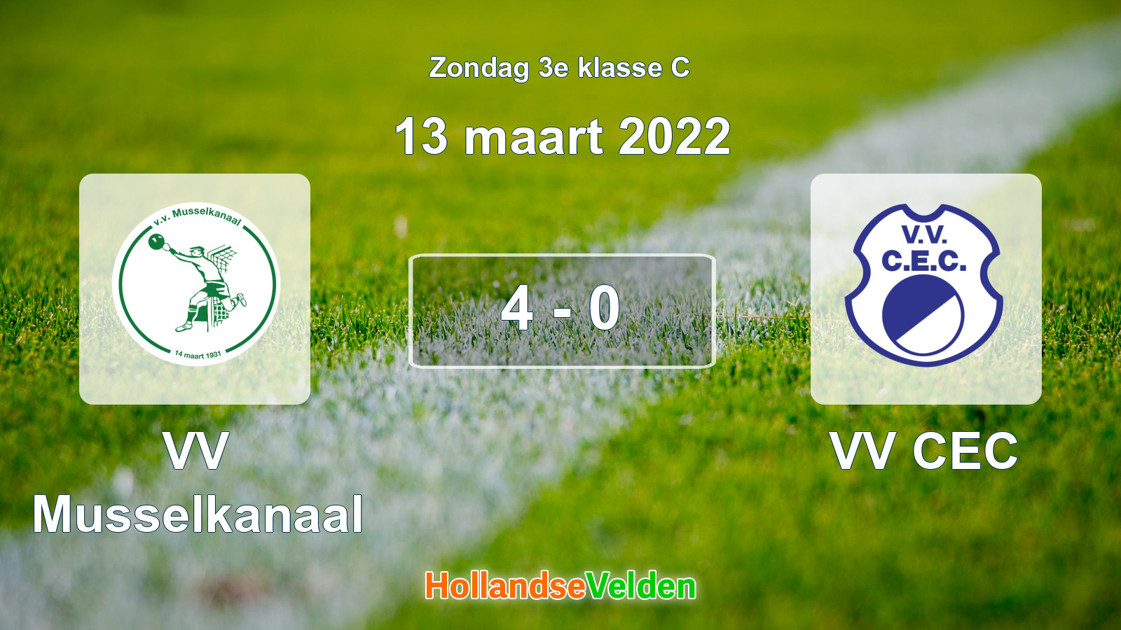 Gespeelde wedstrijd: VV Musselkanaal - VV CEC 4 - 0 (13 maart 2022)