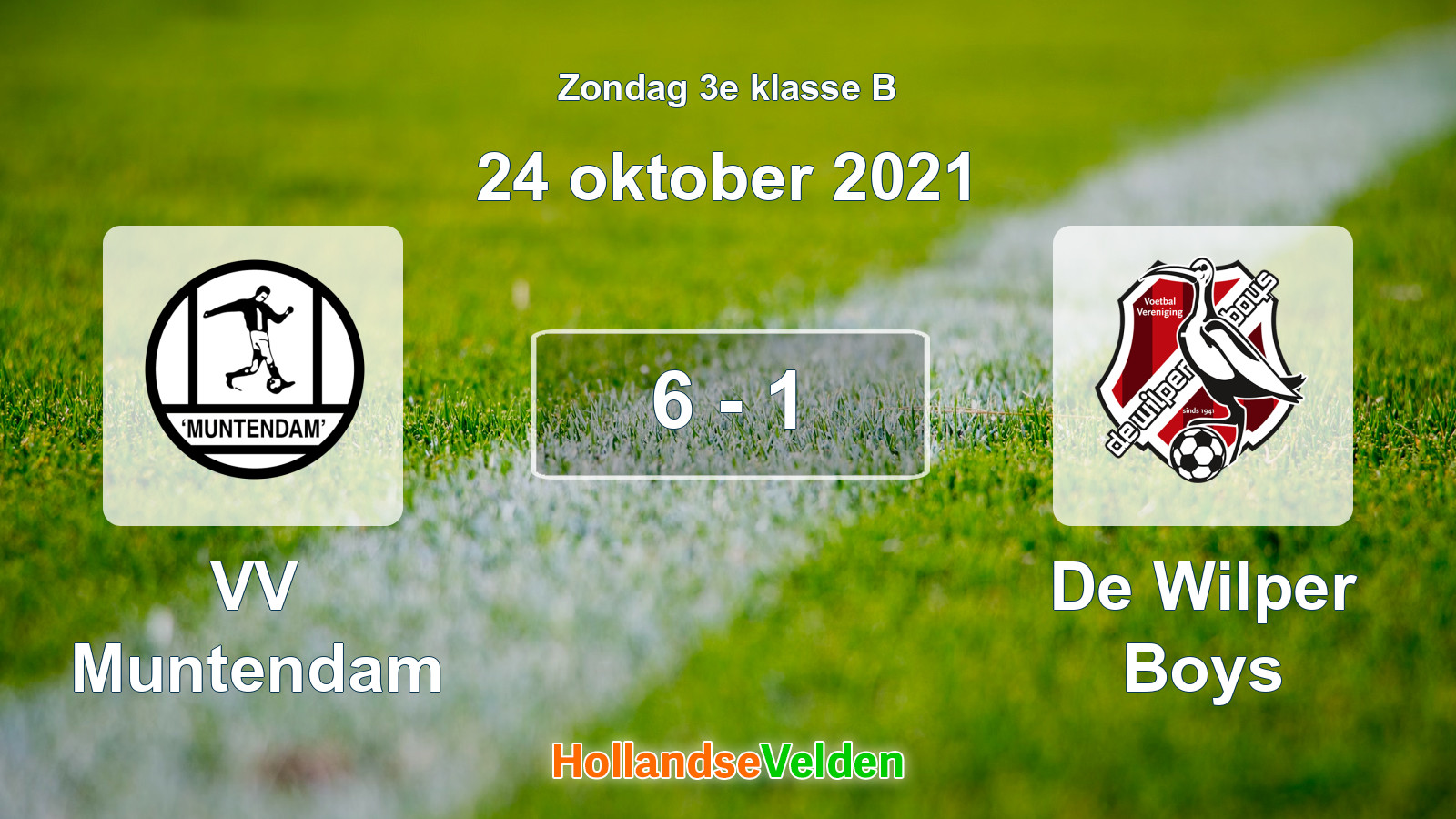 Gespeelde wedstrijd: VV Muntendam - De Wilper Boys 6 - 1 (24 oktober 2021)