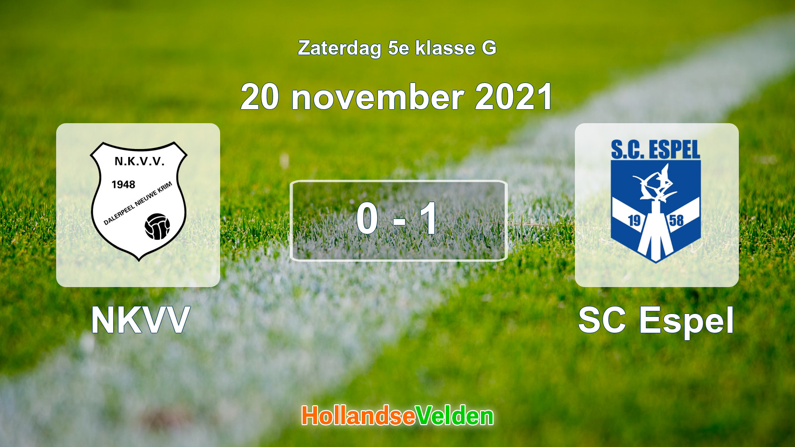 Gespeelde wedstrijd: NKVV - SC Espel 0 - 1 (20 november 2021)