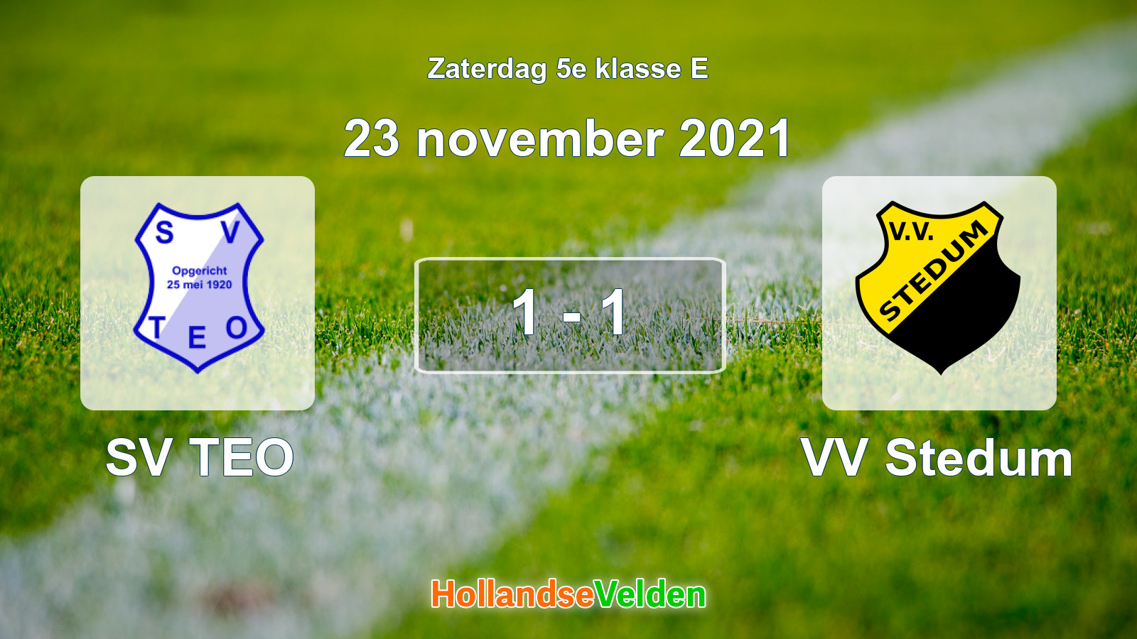 Gespeelde wedstrijd: SV TEO - VV Stedum 1 - 1 (23 november 2021)