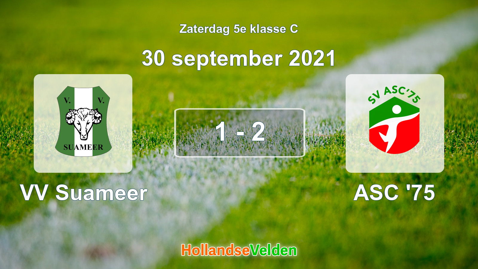 Gespeelde wedstrijd: VV Suameer - ASC '75 1 - 2 (30 september 2021)