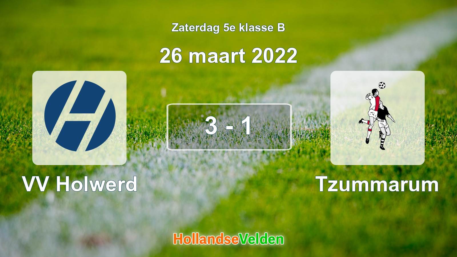Gespeelde wedstrijd: VV Holwerd - Tzummarum 3 - 1 (26 maart 2022)
