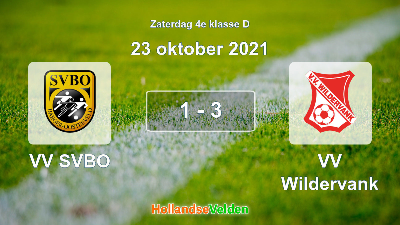 Gespeelde wedstrijd: VV SVBO - VV Wildervank 1 - 3 (23 oktober 2021)