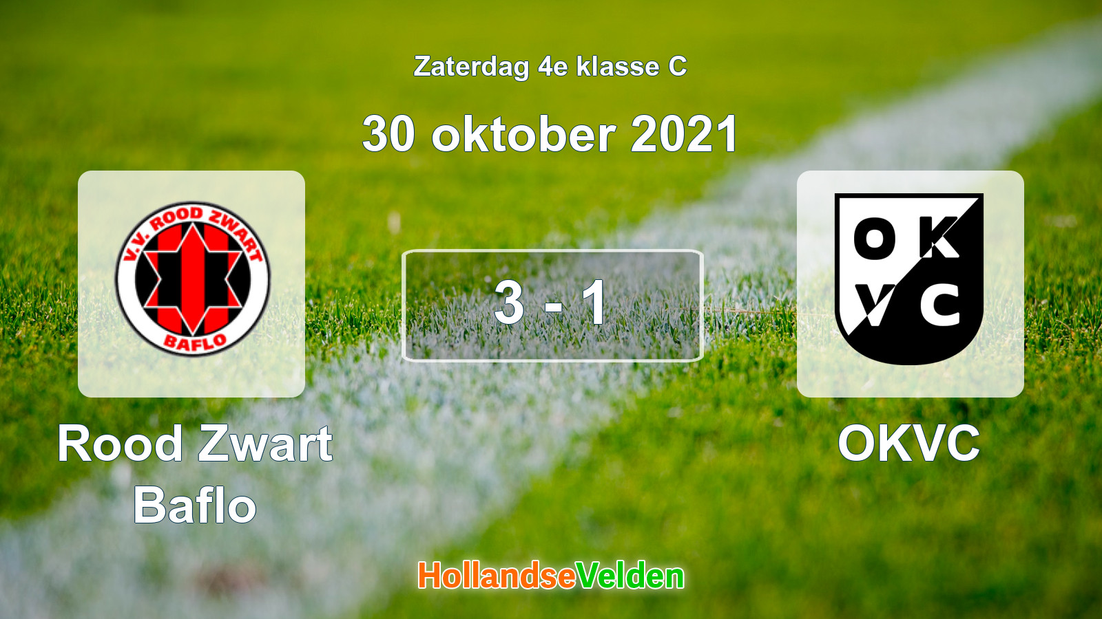 Gespeelde wedstrijd: Rood Zwart Baflo - OKVC 3 - 1 (30 oktober 2021)