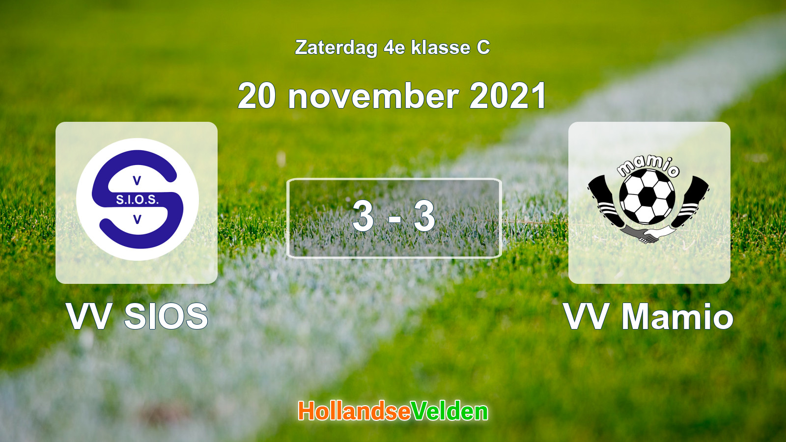 Gespeelde wedstrijd: VV SIOS - VV Mamio 3 - 3 (20 november 2021)
