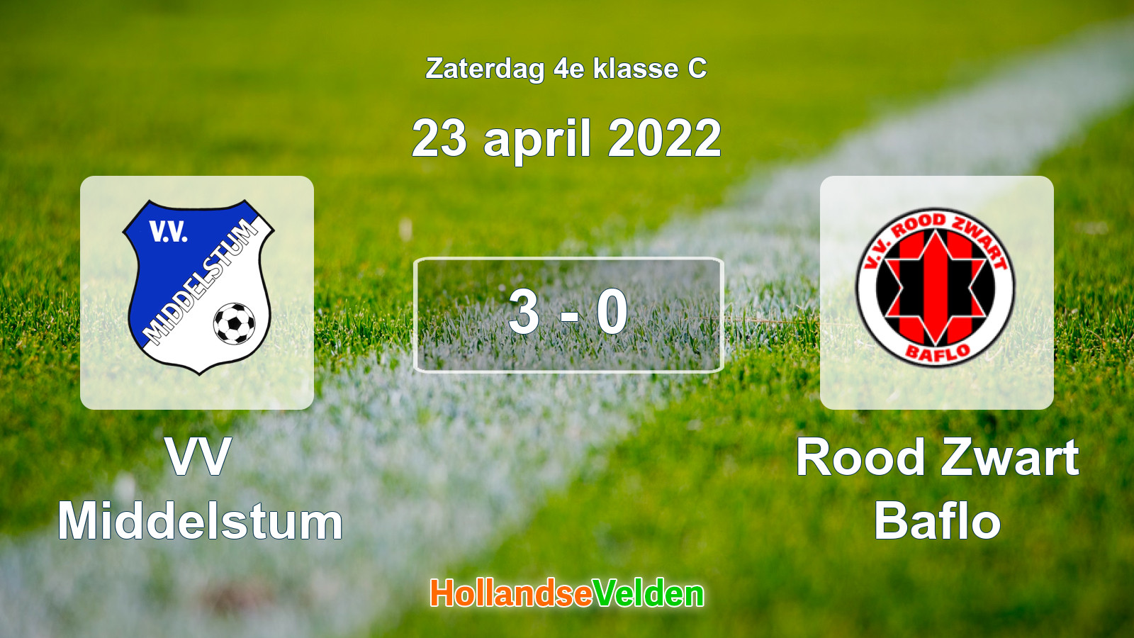 Gespeelde wedstrijd: VV Middelstum - Rood Zwart Baflo 3 - 0 (23 april 2022)