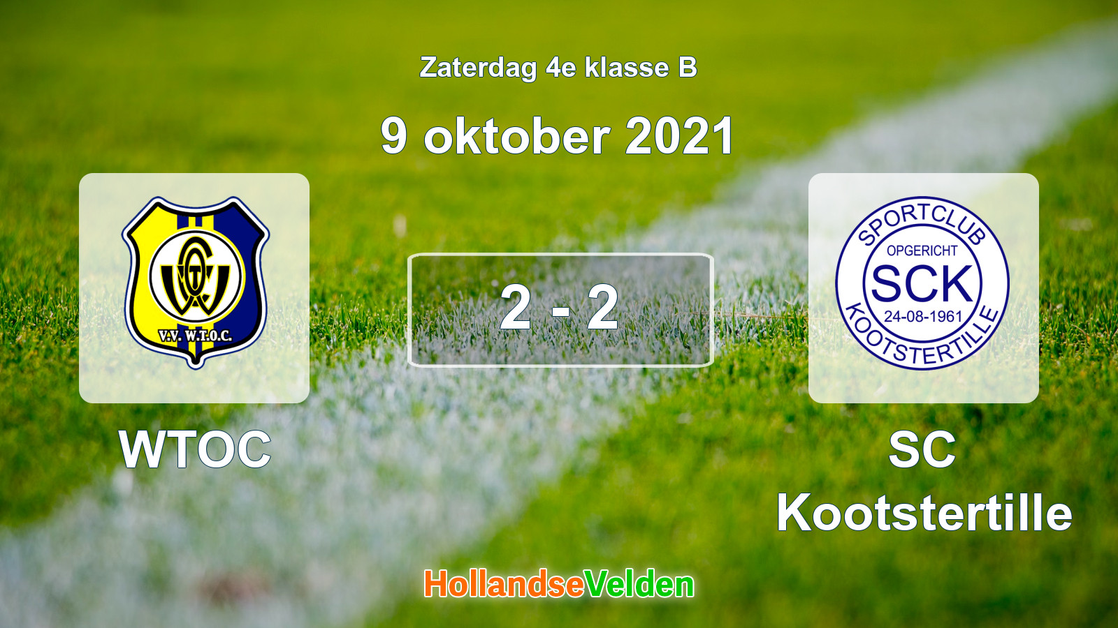 Gespeelde wedstrijd: WTOC - SC Kootstertille 2 - 2 (9 oktober 2021)