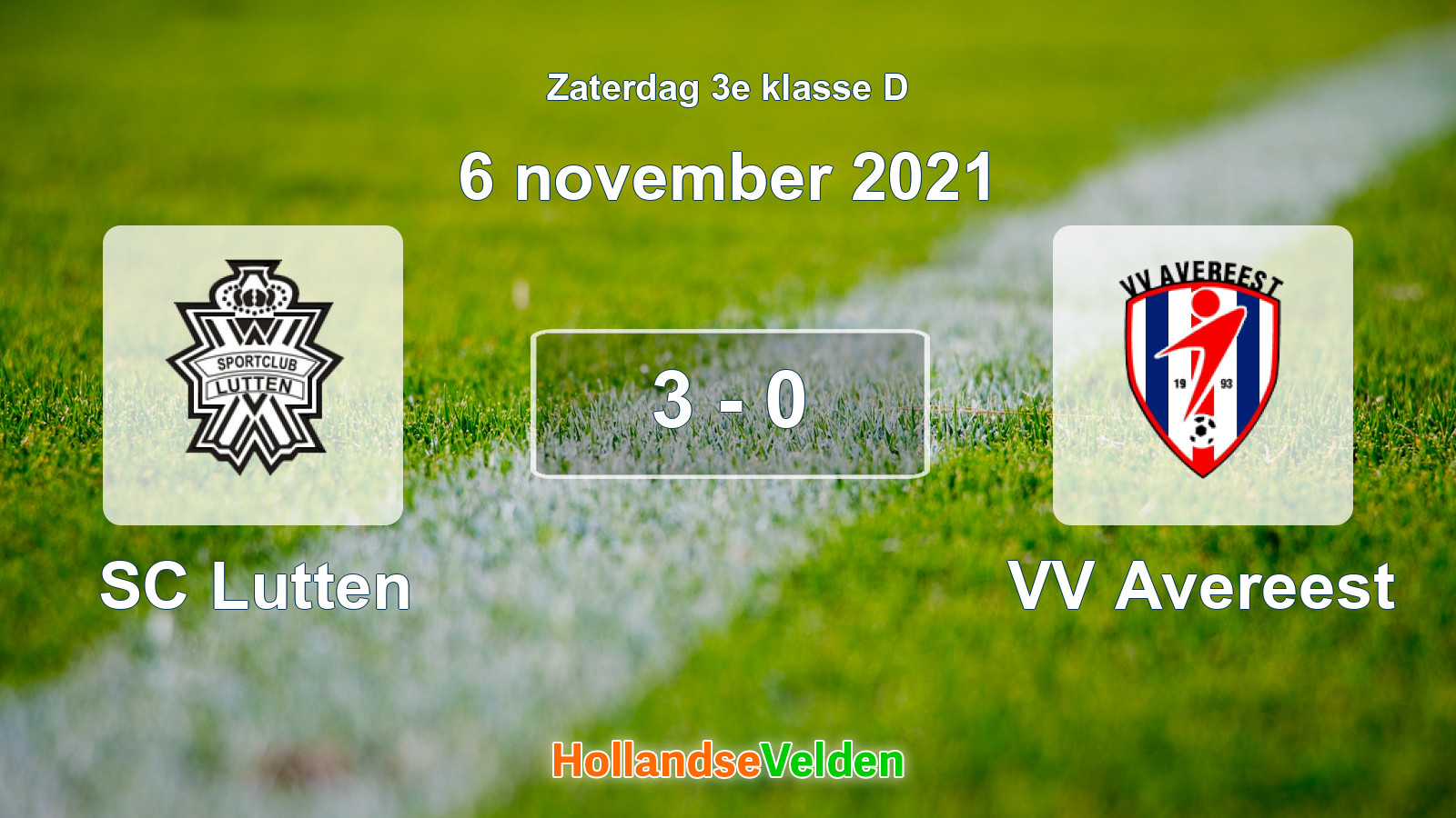 Gespeelde wedstrijd: SC Lutten - VV Avereest 3 - 0 (6 november 2021)