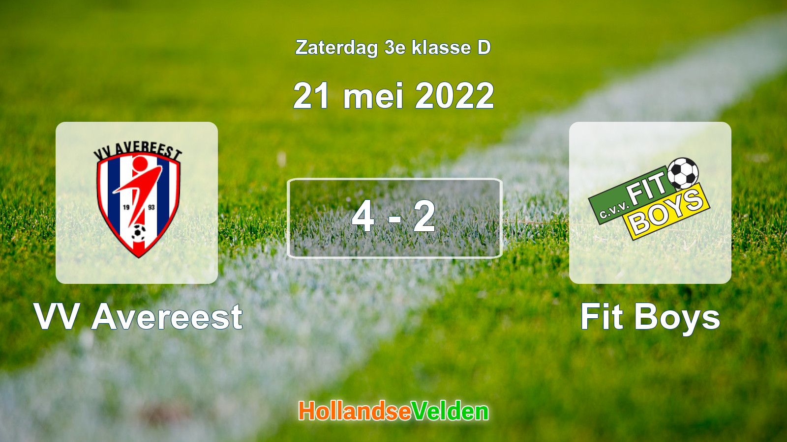Gespeelde wedstrijd: VV Avereest - Fit Boys 4 - 2 (21 mei 2022)