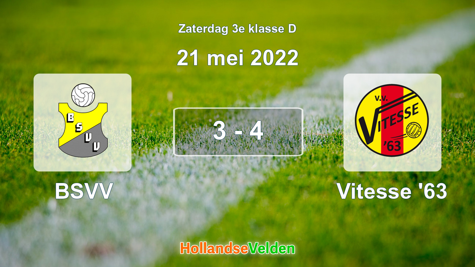 Gespeelde wedstrijd: BSVV - Vitesse '63 3 - 4 (21 mei 2022)