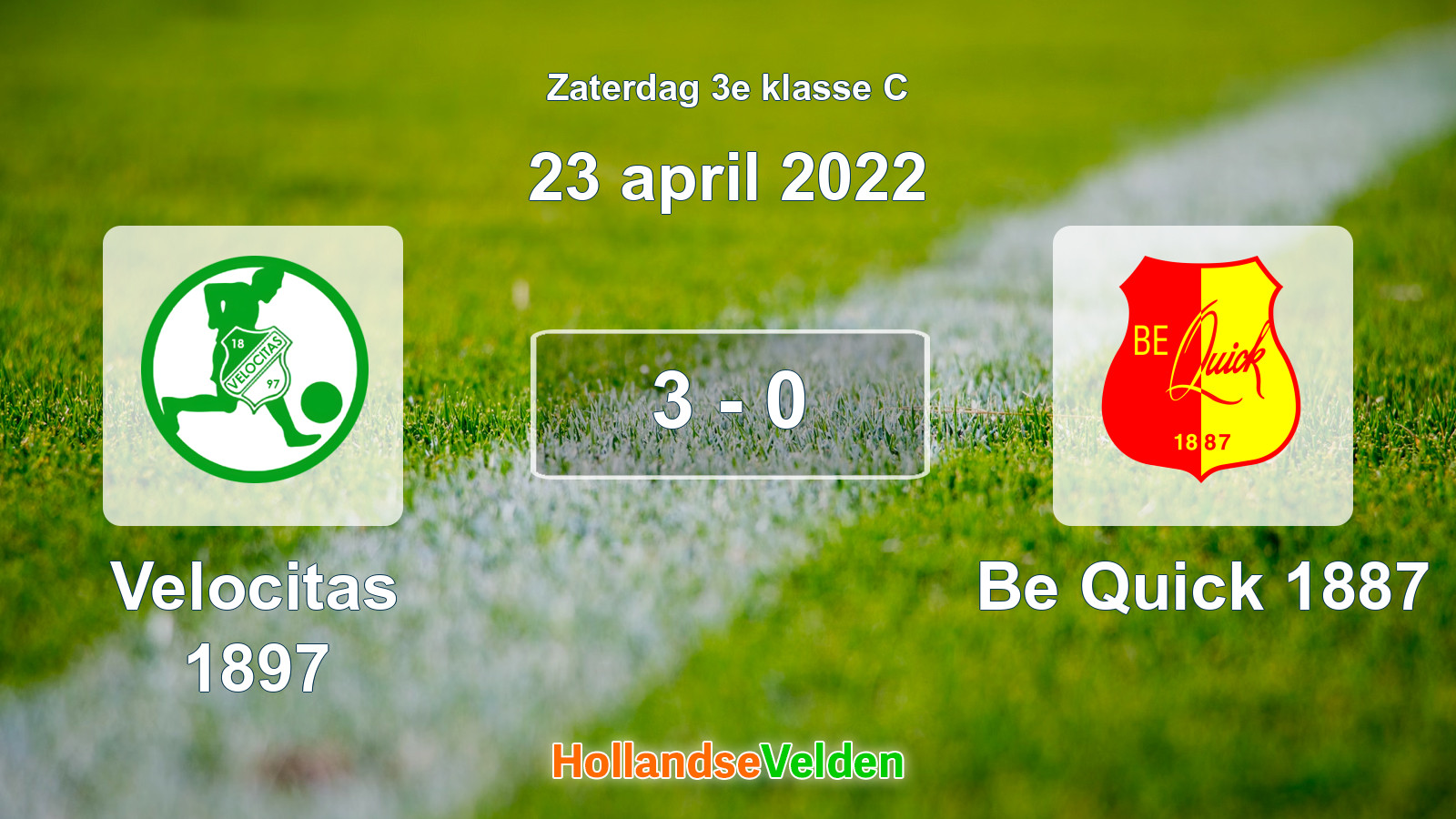 Gespeelde wedstrijd: Velocitas 1897 - Be Quick 1887 3 - 0 (23 april 2022)