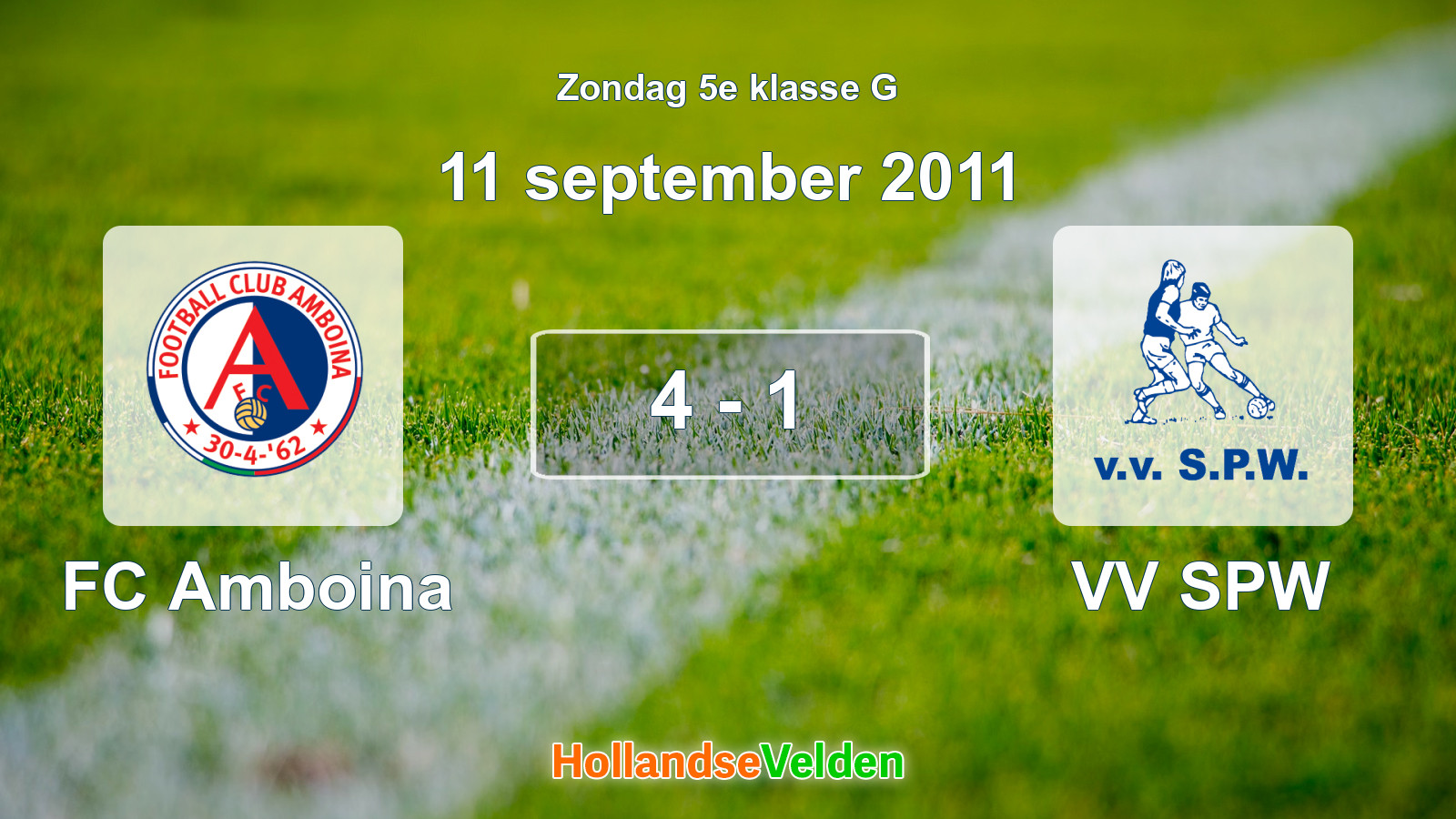 Gespeelde wedstrijd: FC Amboina - VV SPW 4 - 1 (11 september 2011)