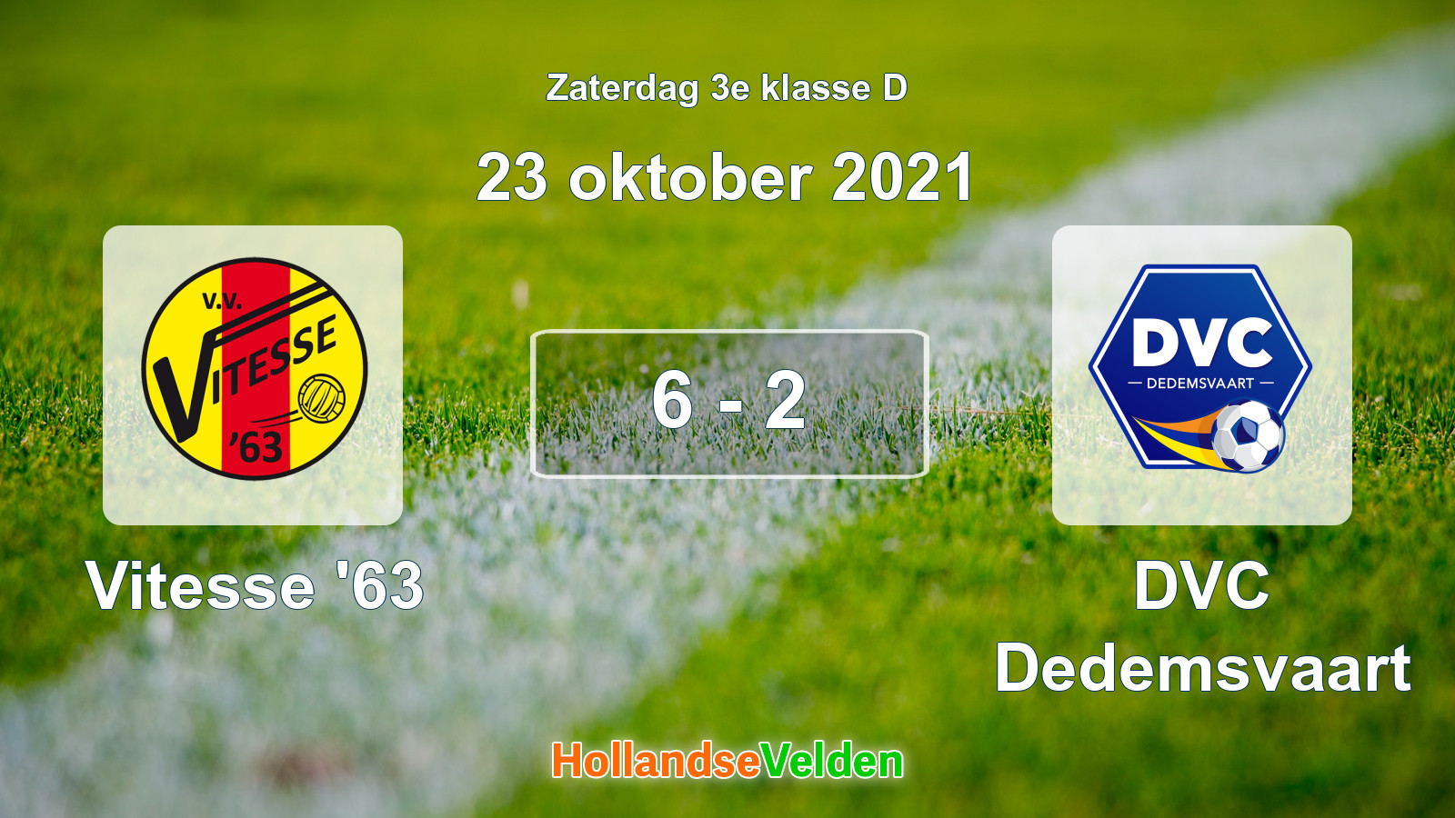 Gespeelde wedstrijd: Vitesse '63 - DVC Dedemsvaart 6 - 2 (23 oktober 2021)