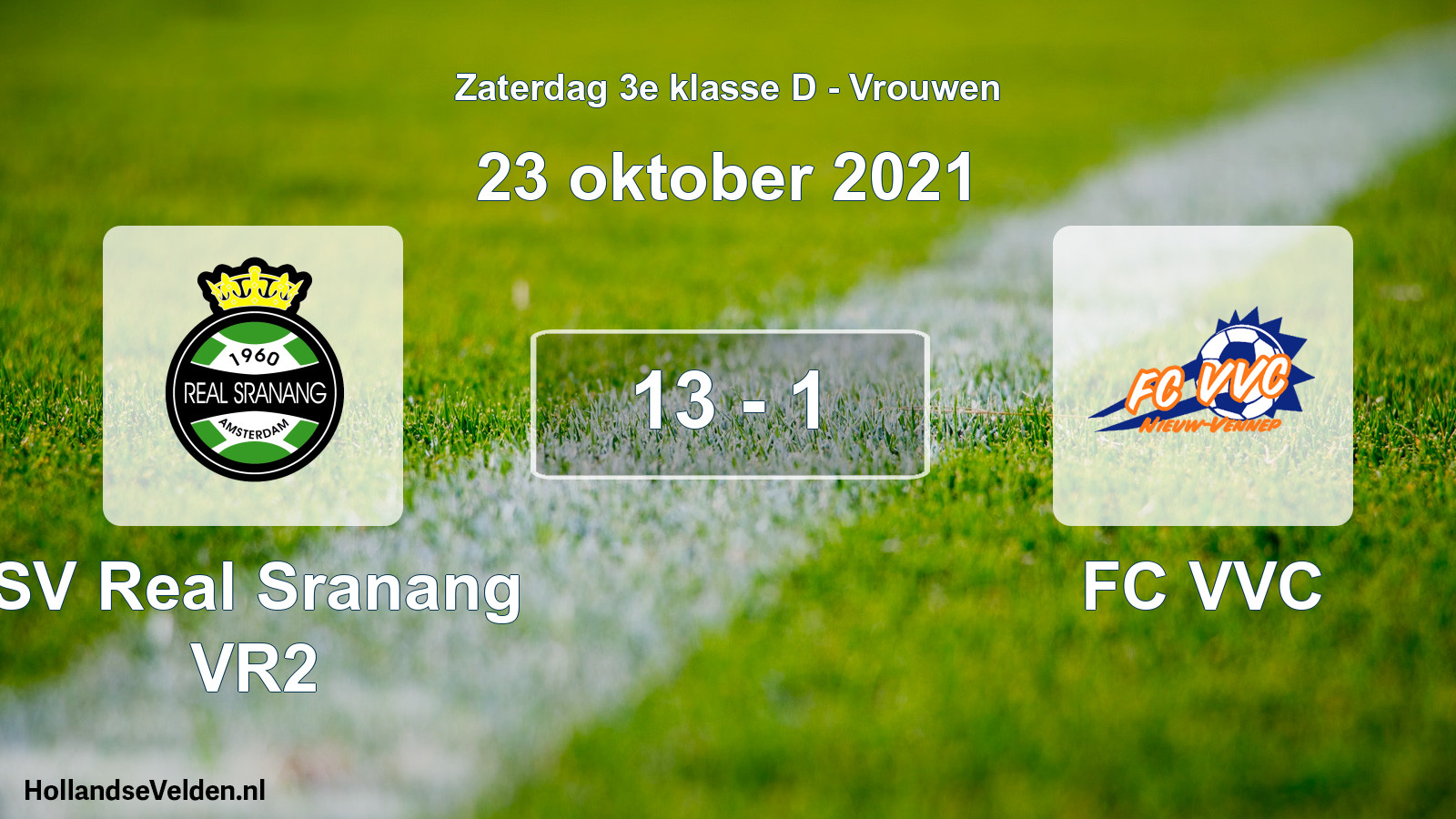 Gespeelde wedstrijd: SV Real Sranang VR2 - FC VVC 13 - 1 (23 oktober 2021)