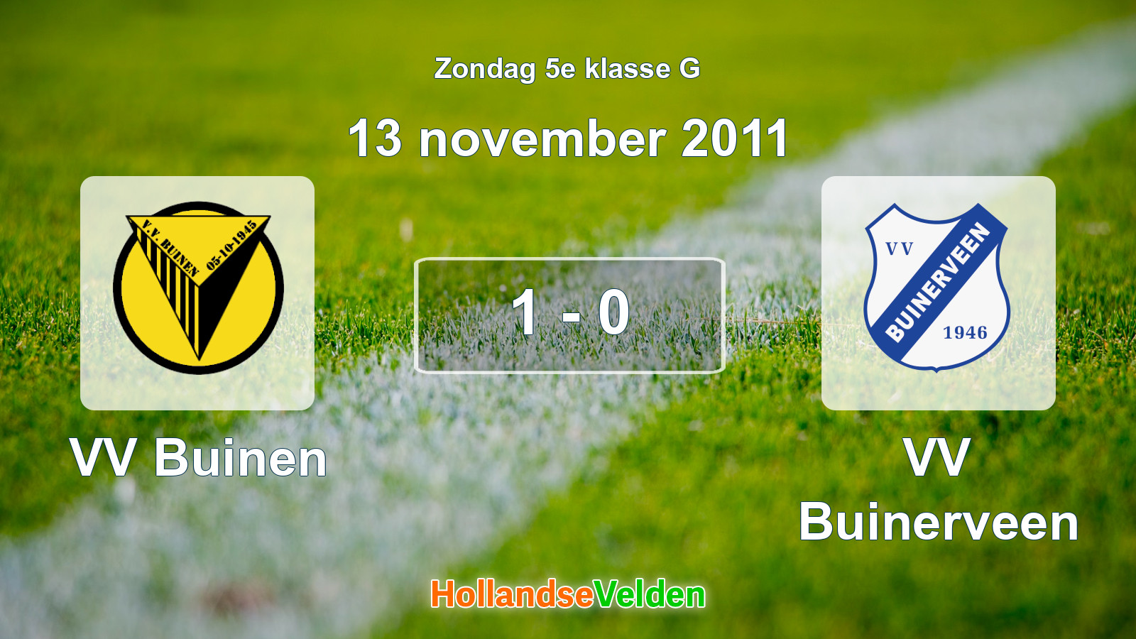 Gespeelde wedstrijd: VV Buinen - VV Buinerveen 1 - 0 (13 november 2011)