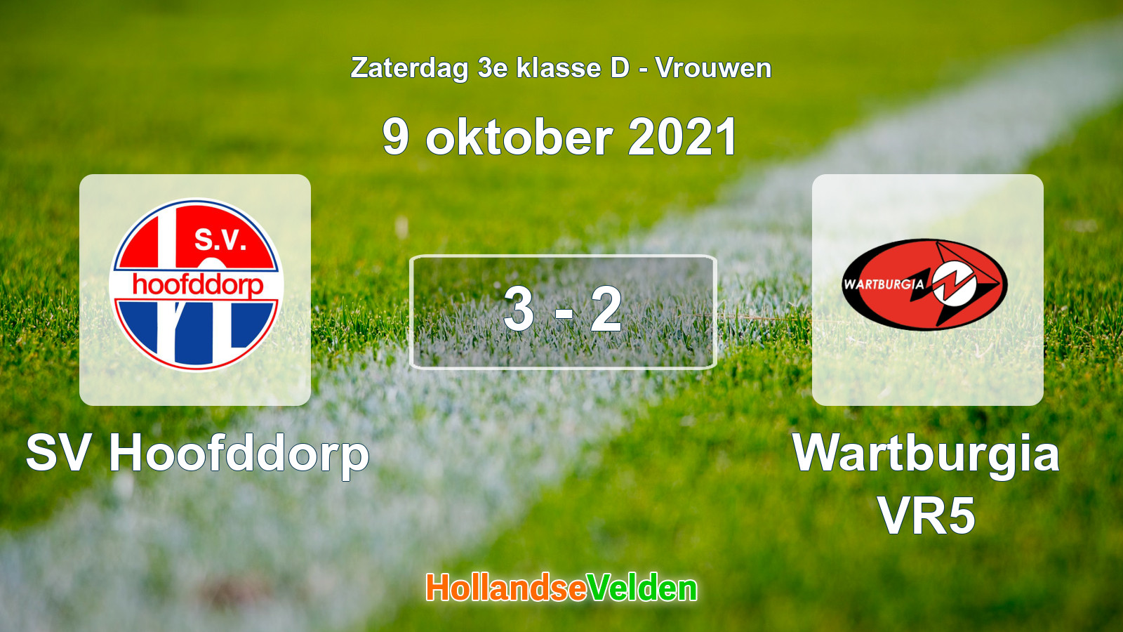 Gespeelde wedstrijd: SV Hoofddorp - Wartburgia VR5 3 - 2 (9 oktober 2021)