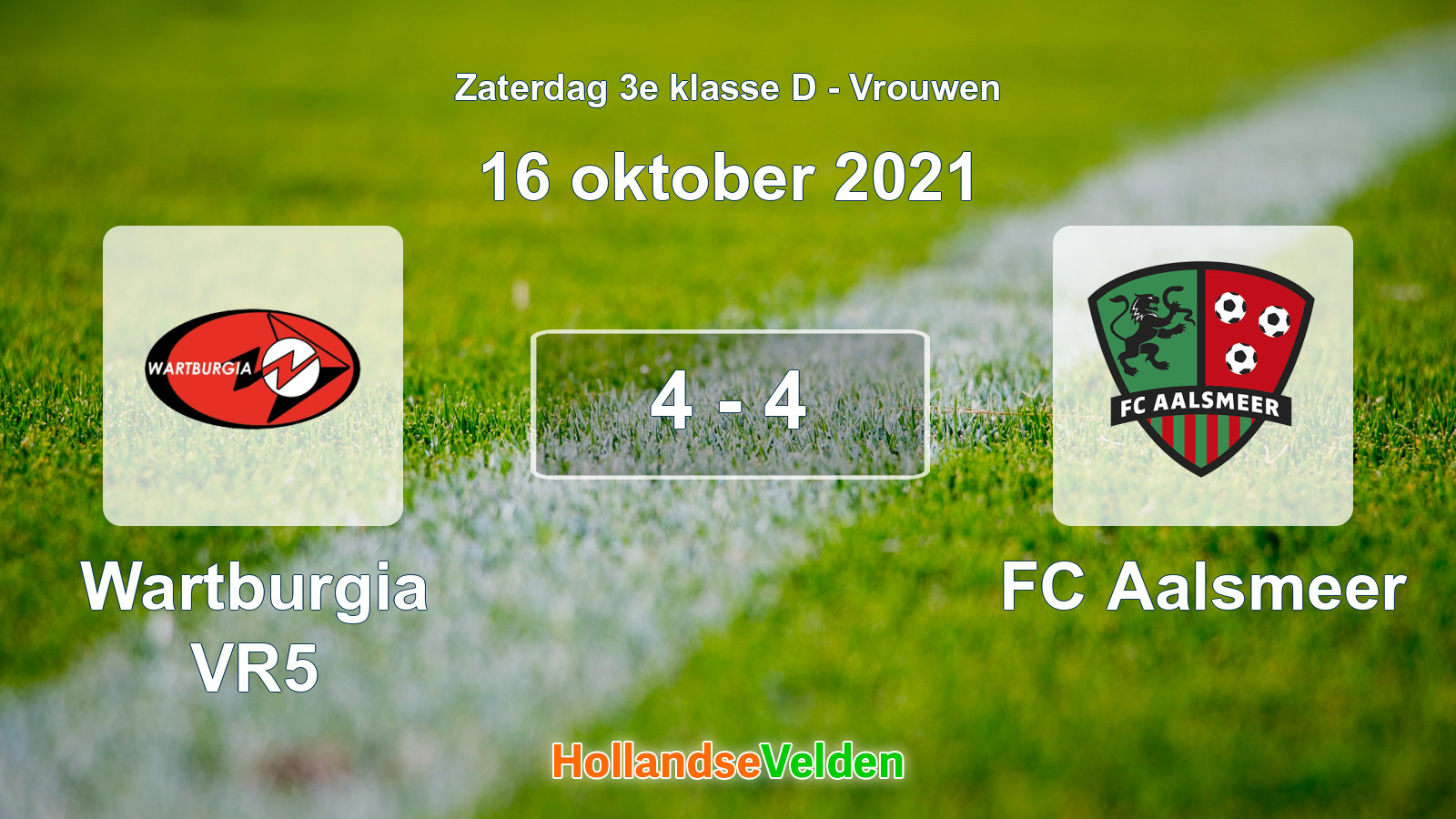 Gespeelde wedstrijd: Wartburgia VR5 - FC Aalsmeer 4 - 4 (16 oktober 2021)