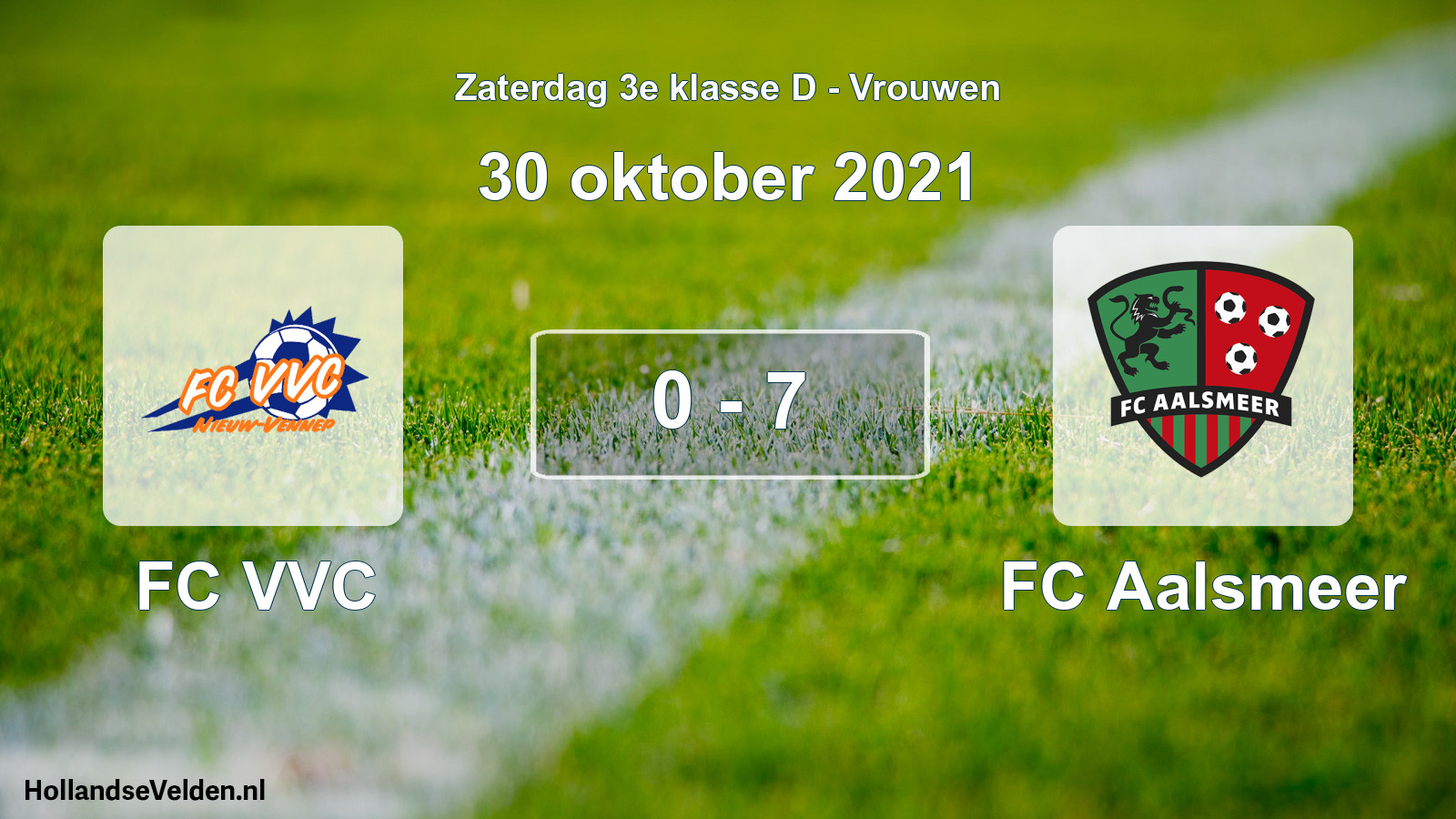 Gespeelde wedstrijd: FC VVC - FC Aalsmeer 0 - 7 (30 oktober 2021)