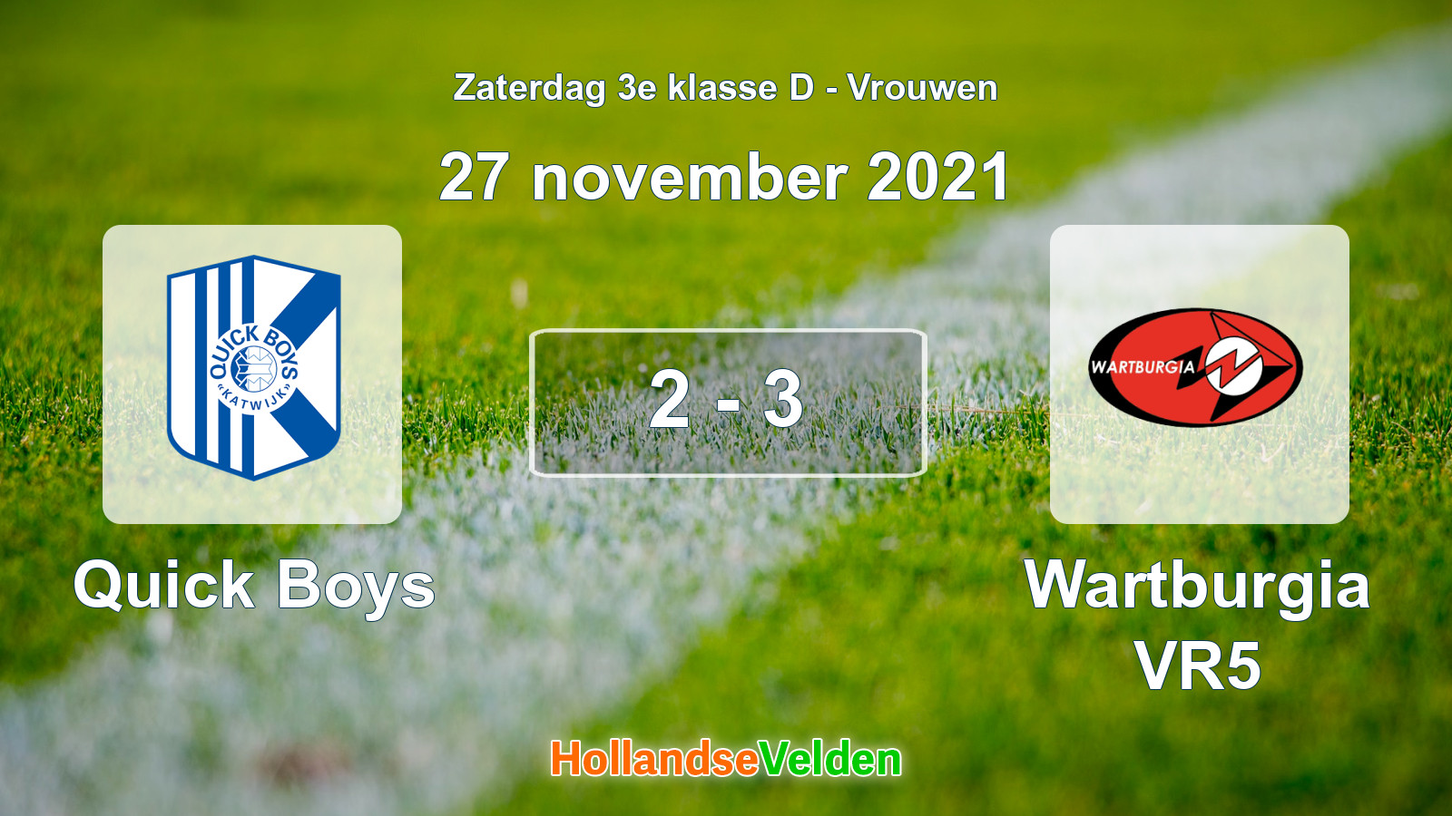 Gespeelde wedstrijd: Quick Boys - Wartburgia VR5 2 - 3 (27 november 2021)