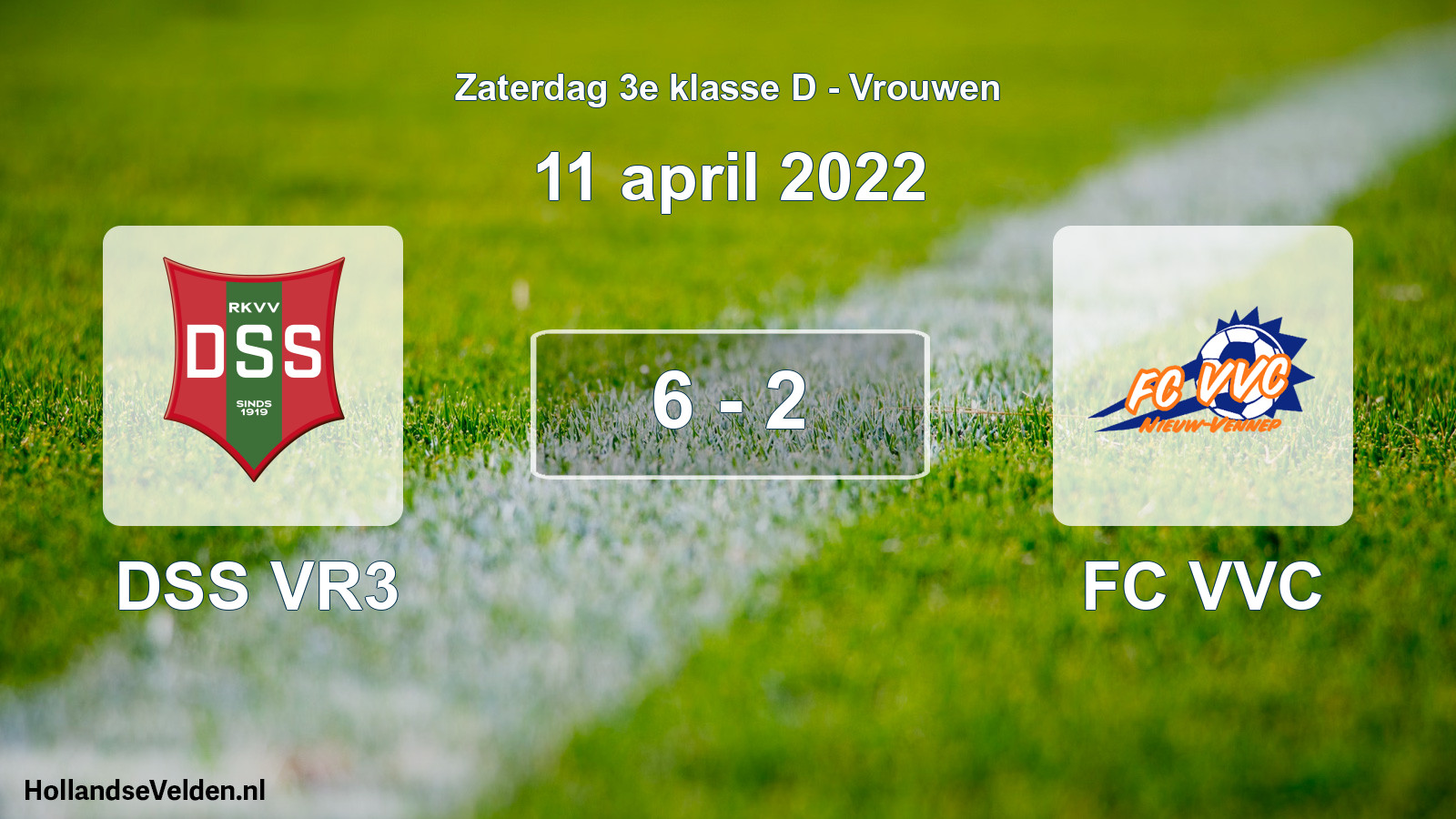 Gespeelde wedstrijd: DSS VR3 - FC VVC 6 - 2 (11 april 2022)