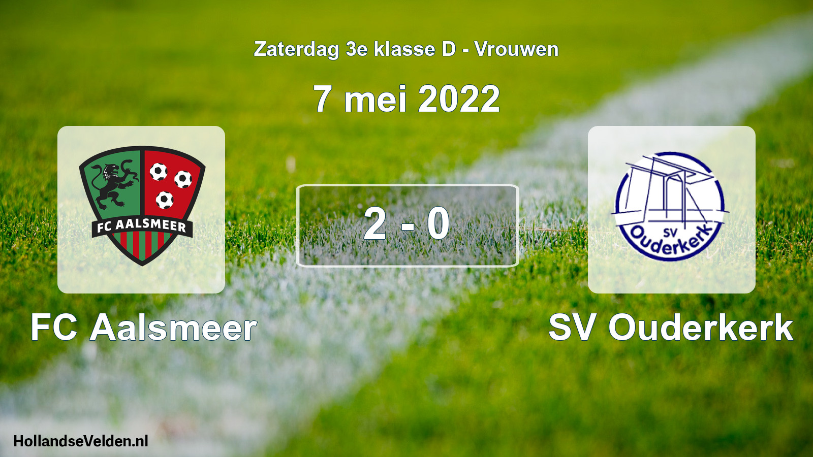 Gespeelde wedstrijd: FC Aalsmeer - SV Ouderkerk 2 - 0 (7 mei 2022)