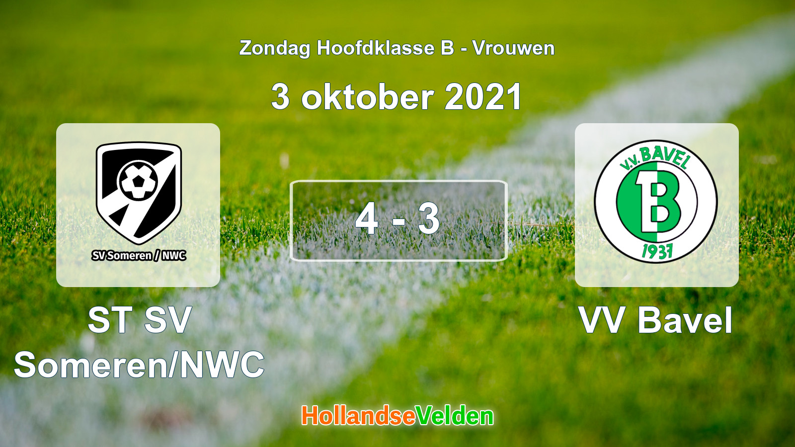 Gespeelde wedstrijd: ST SV Someren/NWC - VV Bavel 4 - 3 (3 oktober 2021)