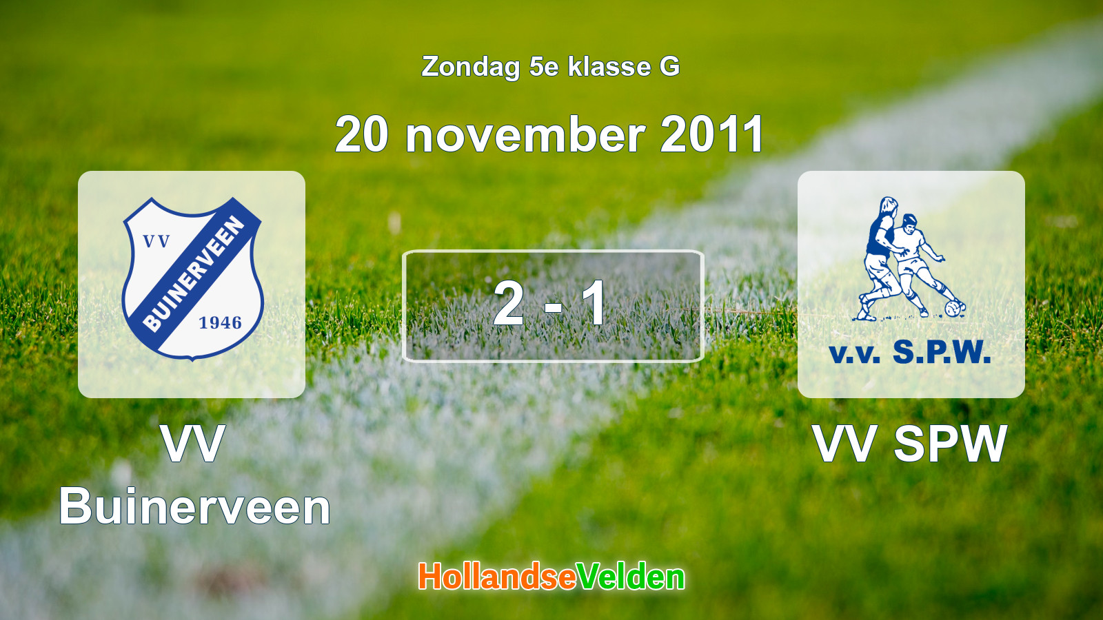 Gespeelde wedstrijd: VV Buinerveen - VV SPW 2 - 1 (20 november 2011)