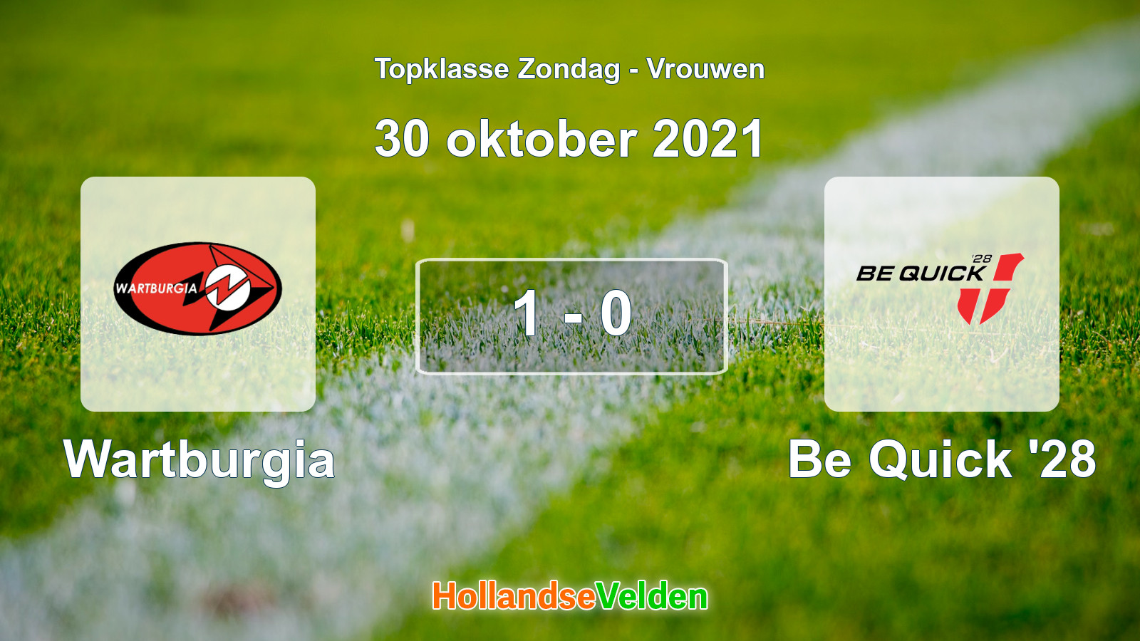 Gespeelde wedstrijd: Wartburgia - Be Quick '28 1 - 0 (30 oktober 2021)