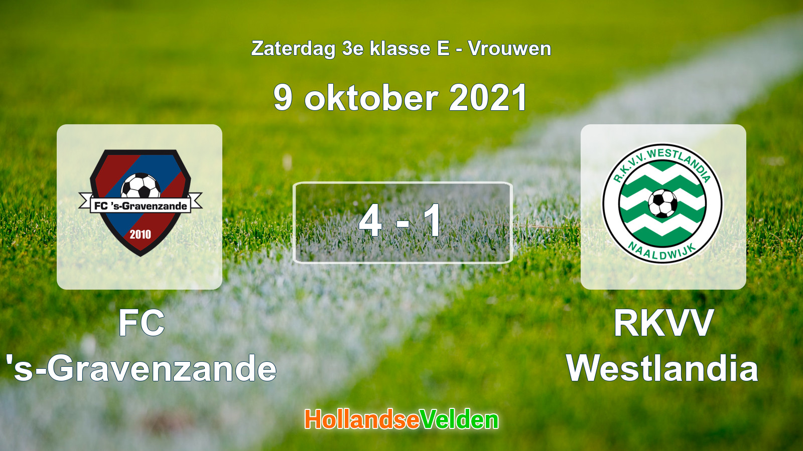 Gespeelde wedstrijd: FC 's-Gravenzande - RKVV Westlandia 4 - 1 (9 oktober 2021)